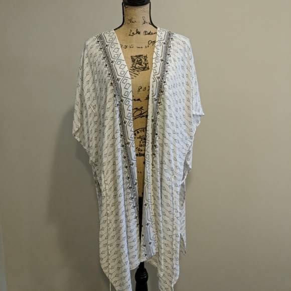 Embellished open cardigan with tassel tie waist - Picture 3 of 5